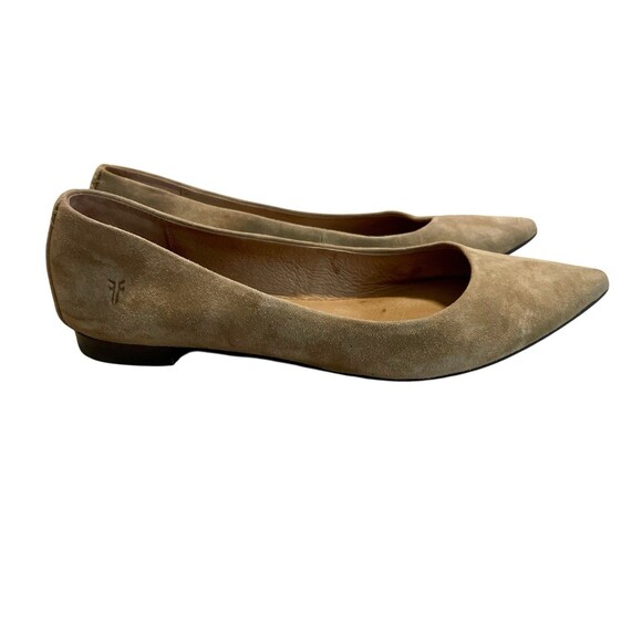 Frye Womens Sienna Ballet Flats Shoe Pointed Toe Tan Cashew Suede Size 9M - Picture 1 of 8